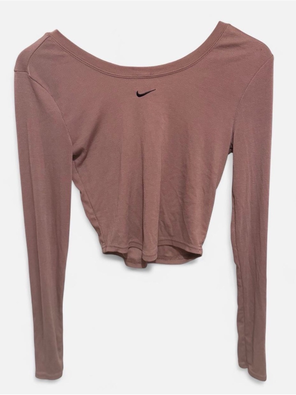 Nike Women's Dusty Mauve Long Sleeve Scoop Neck Crop Top